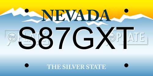 S87GXT Nevada License Plate