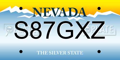 S87GXZ Nevada License Plate