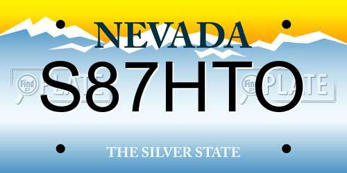 S87HTO Nevada License Plate