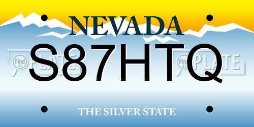 S87HTQ Nevada License Plate