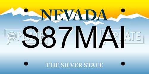 S87MAI Nevada License Plate