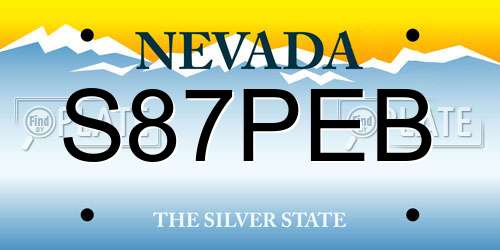 S87PEB Nevada License Plate