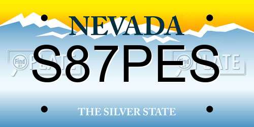 S87PES Nevada License Plate
