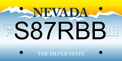 S87RBB Nevada License Plate