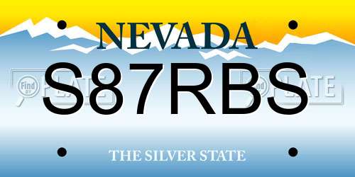 S87RBS Nevada License Plate