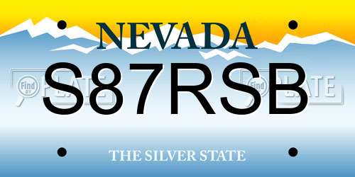 S87RSB Nevada License Plate