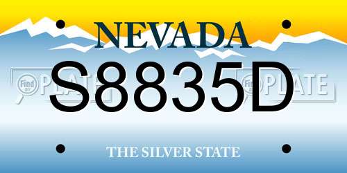 S8835D Nevada License Plate