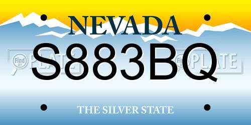 S883BQ Nevada License Plate
