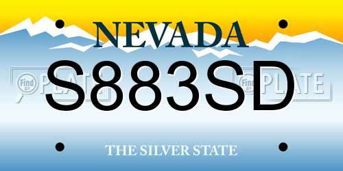 S883SD Nevada License Plate
