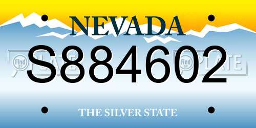 S884602 Nevada License Plate