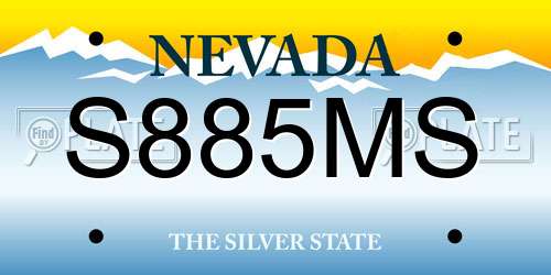 S885MS Nevada License Plate