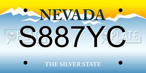 S887YC Nevada License Plate