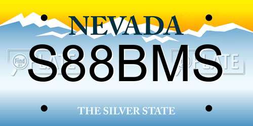 S88BMS Nevada License Plate
