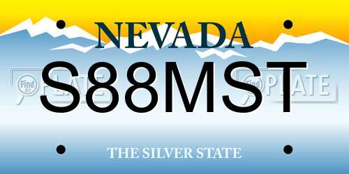 S88MST Nevada License Plate