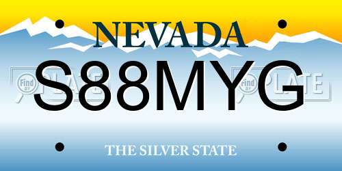 S88MYG Nevada License Plate