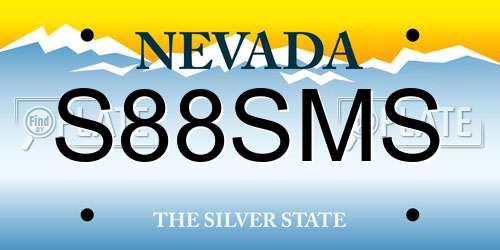 S88SMS Nevada License Plate