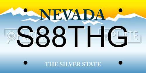 S88THG Nevada License Plate