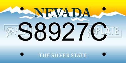 S8927C Nevada License Plate