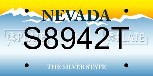 S8942T Nevada License Plate