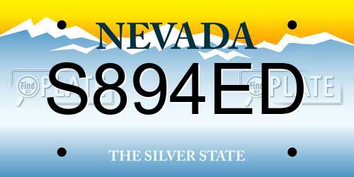 S894ED Nevada License Plate