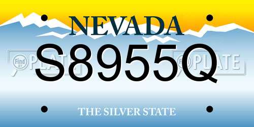 S8955Q Nevada License Plate