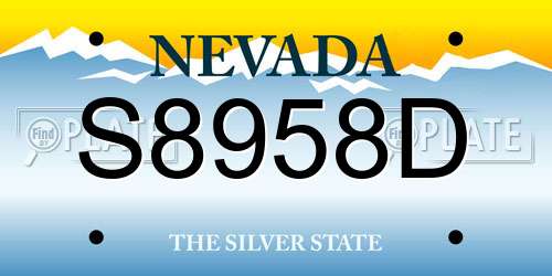 S8958D Nevada License Plate