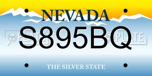 S895BQ Nevada License Plate