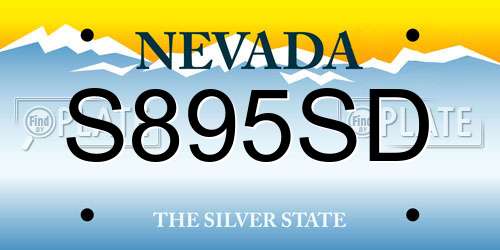 S895SD Nevada License Plate