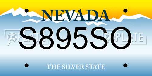 S895SO Nevada License Plate
