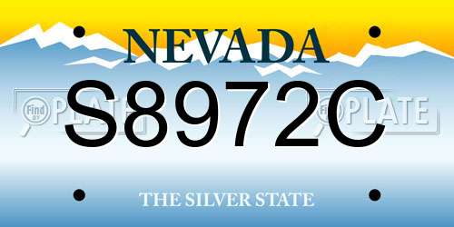 S8972C Nevada License Plate
