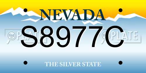 S8977C Nevada License Plate