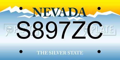 S897ZC Nevada License Plate