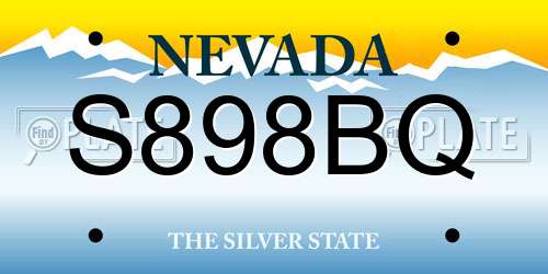 S898BQ Nevada License Plate