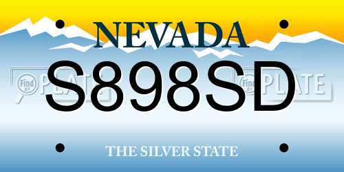 S898SD Nevada License Plate