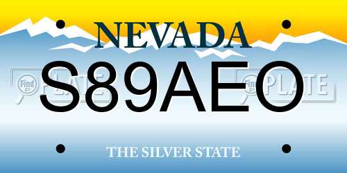 S89AEO Nevada License Plate