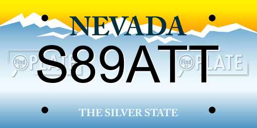 S89ATT Nevada License Plate