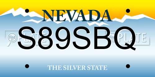 S89SBQ Nevada License Plate