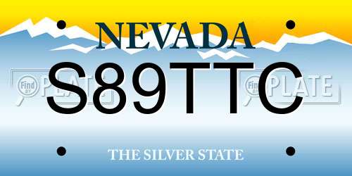 S89TTC Nevada License Plate