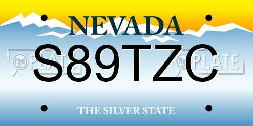 S89TZC Nevada License Plate