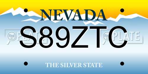 S89ZTC Nevada License Plate