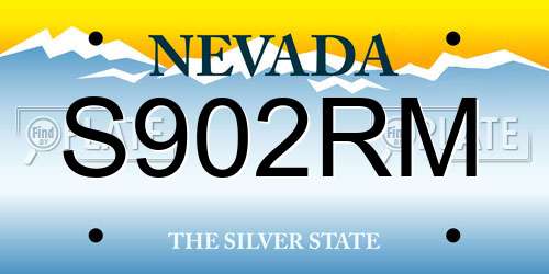 S902RM Nevada License Plate