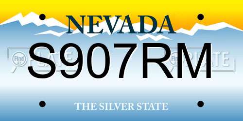 S907RM Nevada License Plate