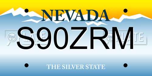 S90ZRM Nevada License Plate