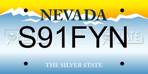 S91FYN Nevada License Plate