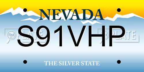 S91VHP Nevada License Plate
