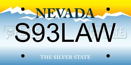 S93LAW Nevada License Plate