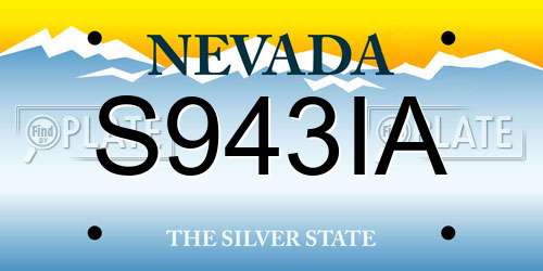 S943IA Nevada License Plate