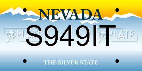 S949IT Nevada License Plate