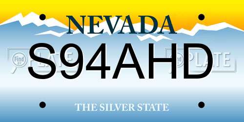 S94AHD Nevada License Plate