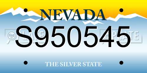 S950545 Nevada License Plate